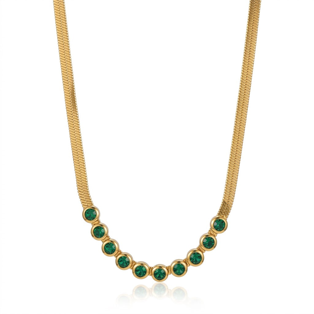 Colar Fita Gold Green
