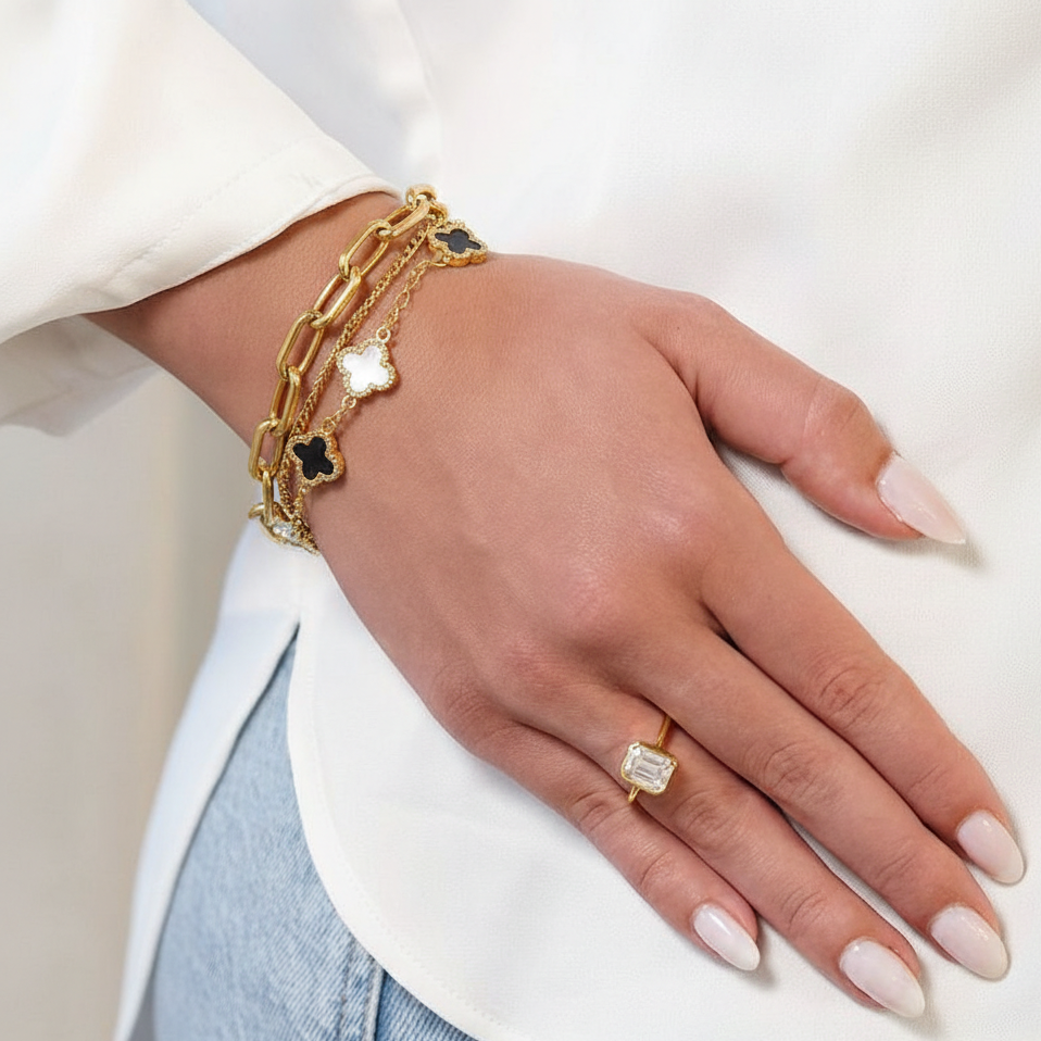 Pulseira Dupla Trevo Lys