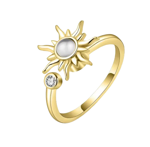 Anel Anti Ansiedade Dourado Sol