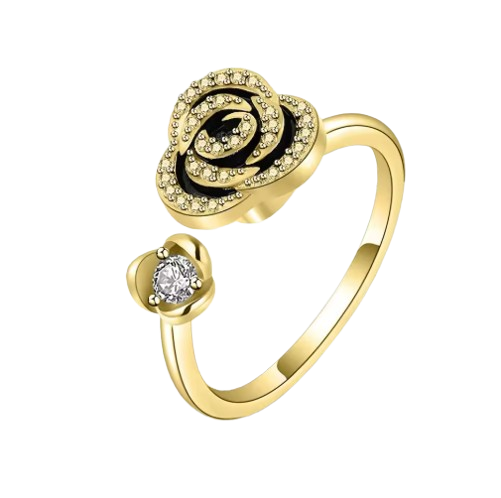 Anel Anti Ansiedade Dourado Rosa