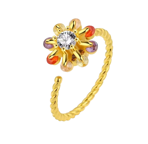 Anel Anti Ansiedade Dourado Calendula