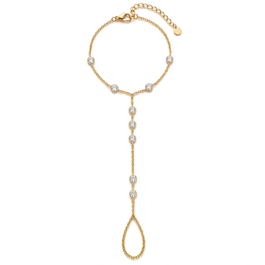 Pulseira De Mão C/ Zircônias