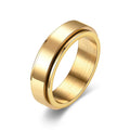 Anel Anti Estresse Dourado Rotativo Liso