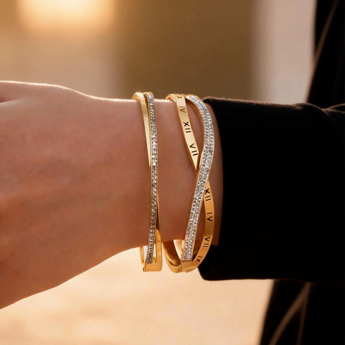 Bracelete Duplo C/ Brilhantes