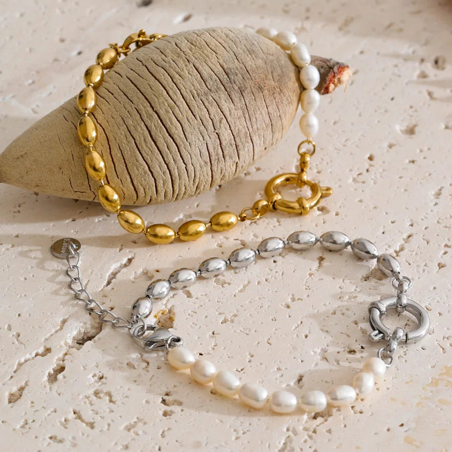 Pulseira Esferas com Pérolas Água Doce
