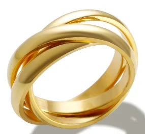 Personalidade redonda contas anel banda pequeno cristal claro zircão à prova dwaterproof água anéis de ouro aço inoxidável simples granular jóias finas