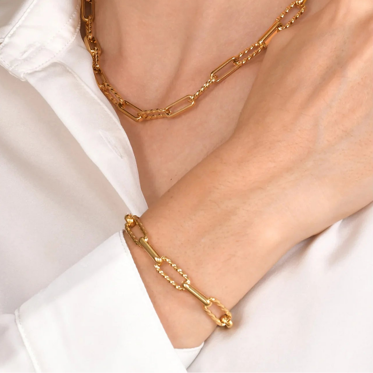 Pulseira De Corrente Robusta Dourada