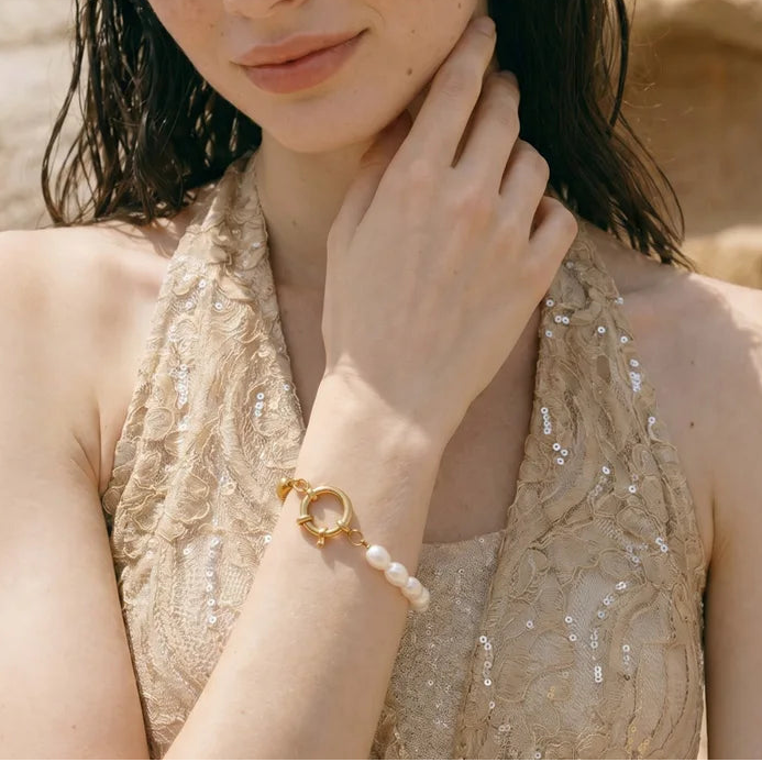 Pulseira Esferas com Pérolas Água Doce