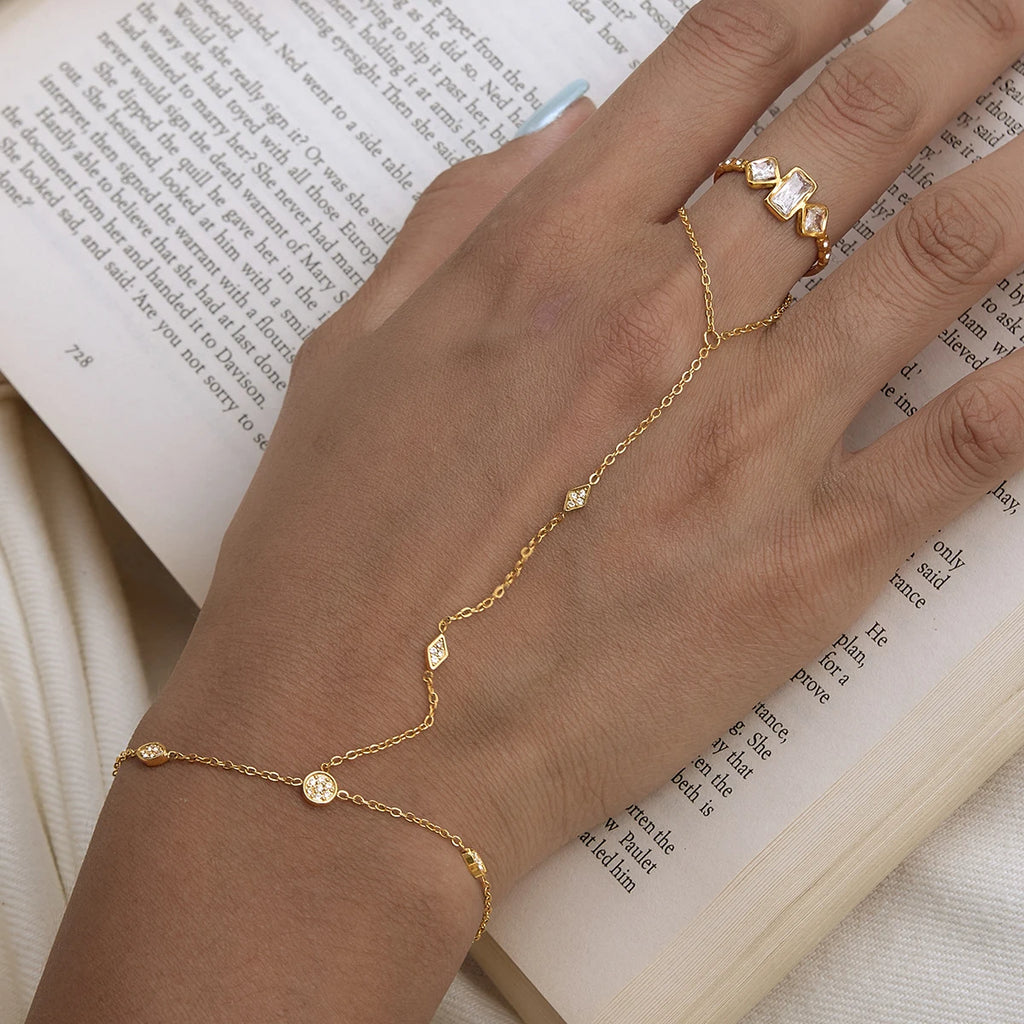 Pulseira De Mão Lume C/ Brilhantes