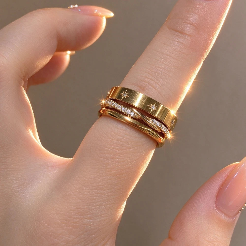 Conjunto 3 Anéis Sol