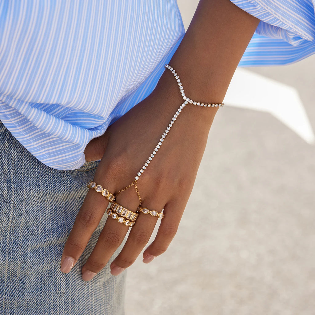 Pulseira de Mão com Brilhantes Luxe