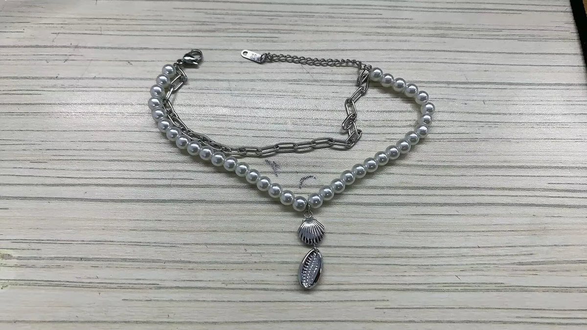 Tornozeleira personalizada estilo boêmio em aço inoxidável
