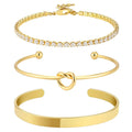 Conjunto 3 Braceletes Love Gold
