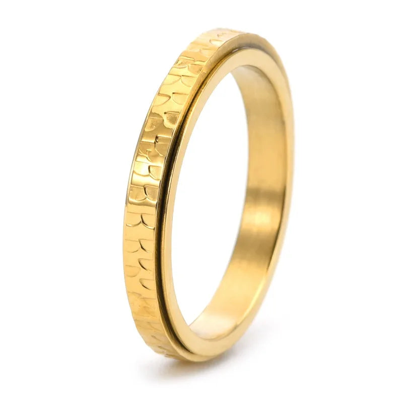 Anel Anti Estresse Dourado Rotativo Lego