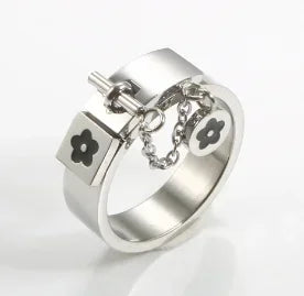 Personalidade redonda contas anel banda pequeno cristal claro zircão à prova dwaterproof água anéis de ouro aço inoxidável simples granular jóias finas