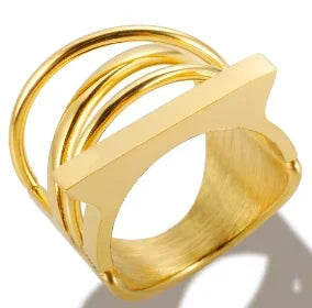 Personalidade redonda contas anel banda pequeno cristal claro zircão à prova dwaterproof água anéis de ouro aço inoxidável simples granular jóias finas