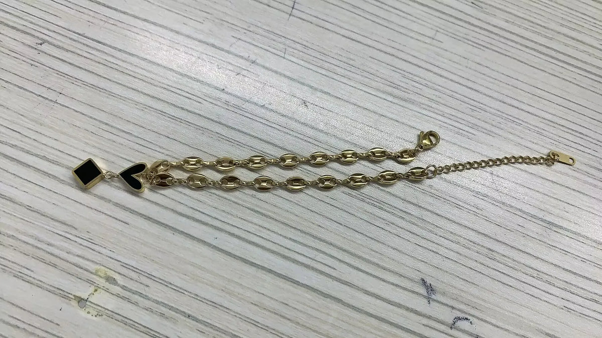 Tornozeleira personalizada estilo boêmio em aço inoxidável