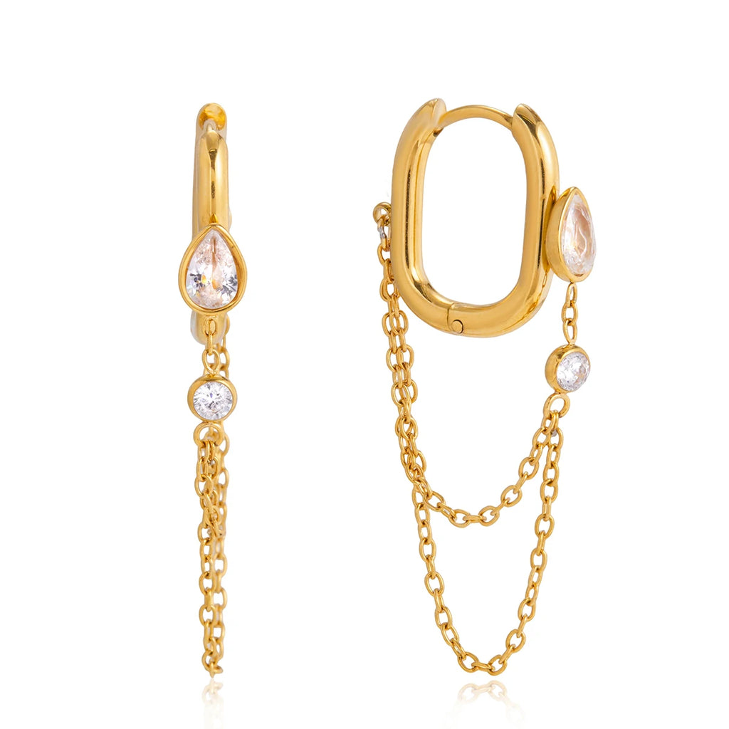 Brincos Gold C/ Corrente
