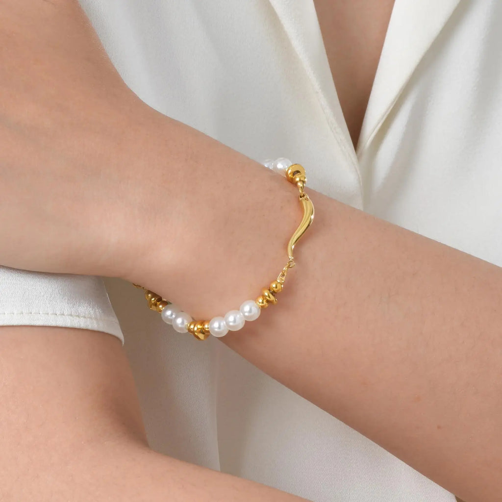 Pulseira de Esferas com Pérolas Isis