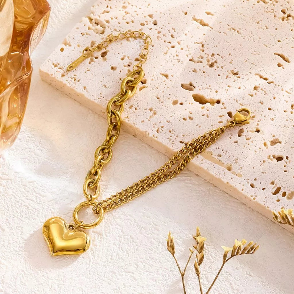 Pulseira Love Heart Dourada