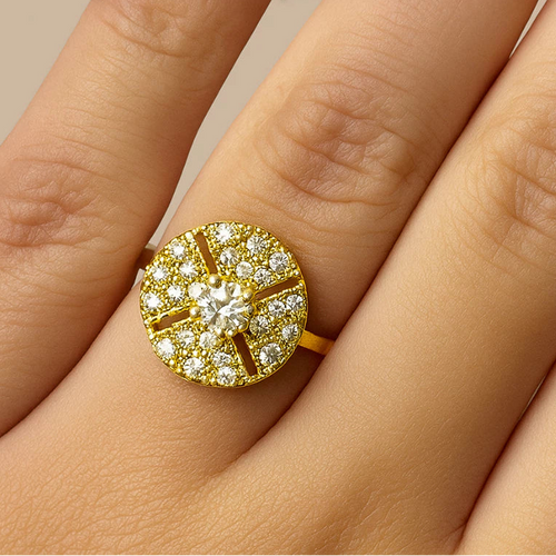 Anel Anti Estresse Dourado Vitória Régia