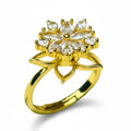 Anel Anti Estresse Dourado Margarida c/ Brilhantes