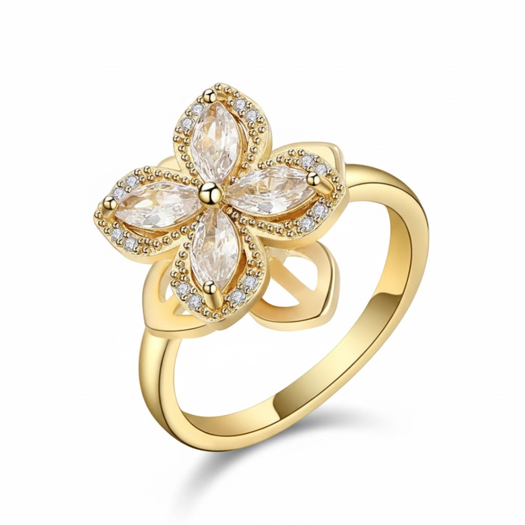 Anel Anti Ansiedade Dourado Pátalas Brilhantes