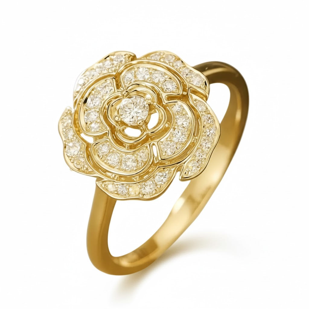 Anel Anti Estresse Dourado Rosa Brilhante