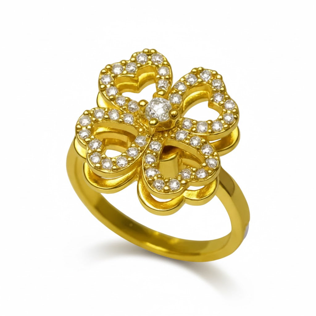 Anel Anti Estresse Dourado Cravejado