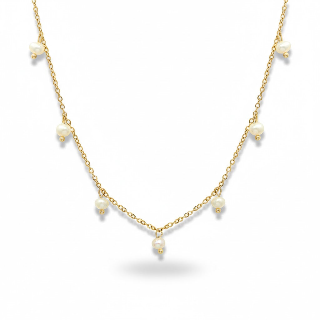 Colar Essentia Pérola Dourado