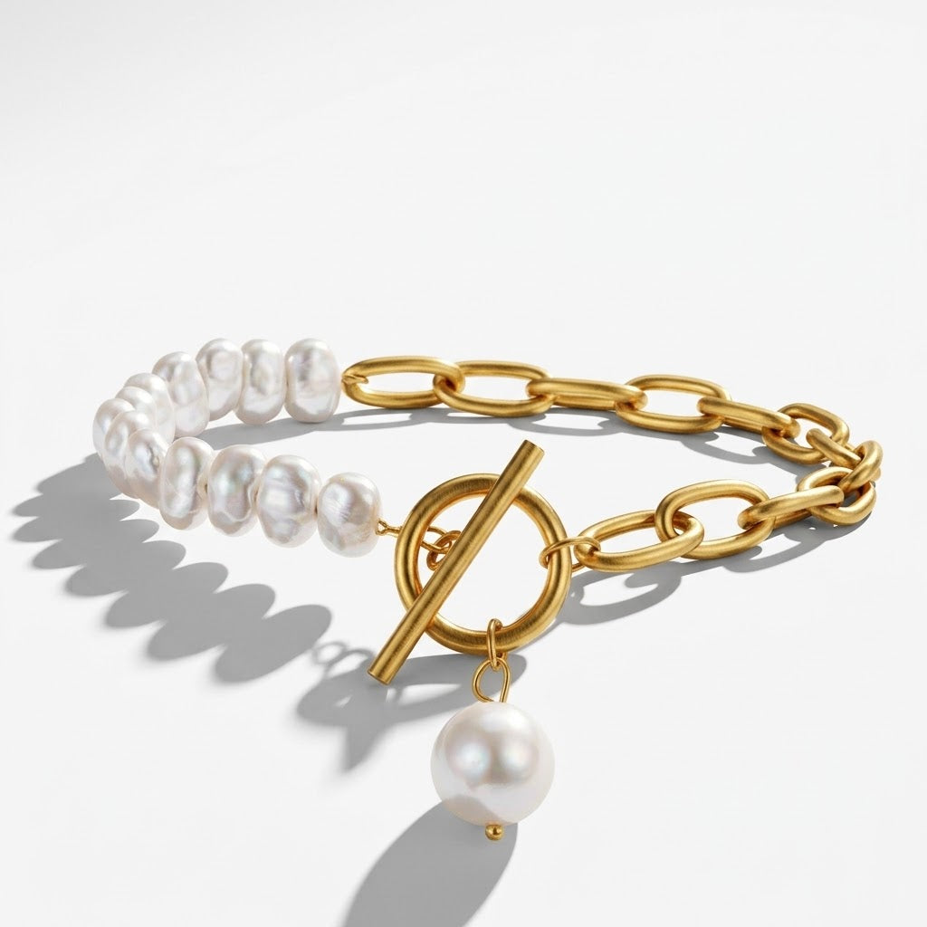 Pulseira de Corrente de Pérola Isis