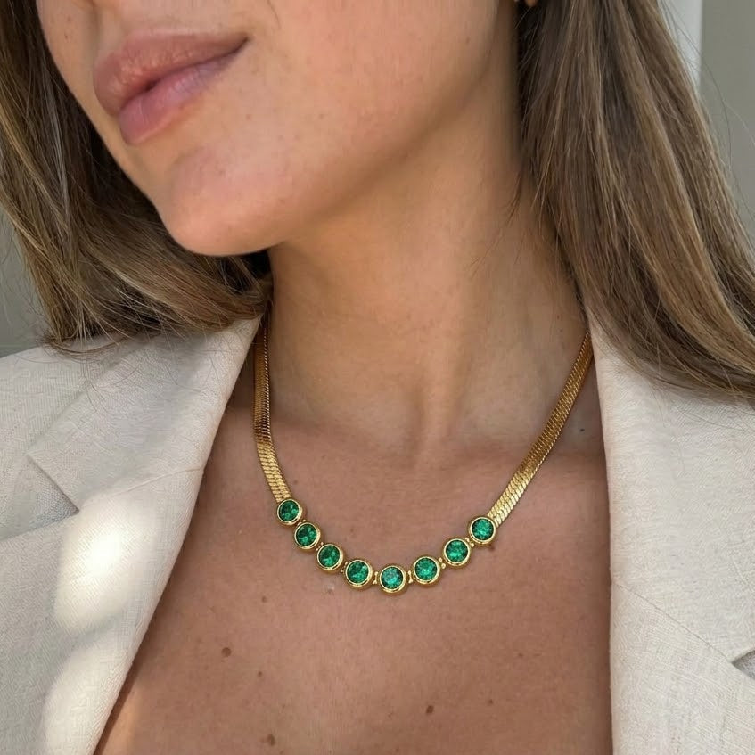 Colar Fita Gold Green
