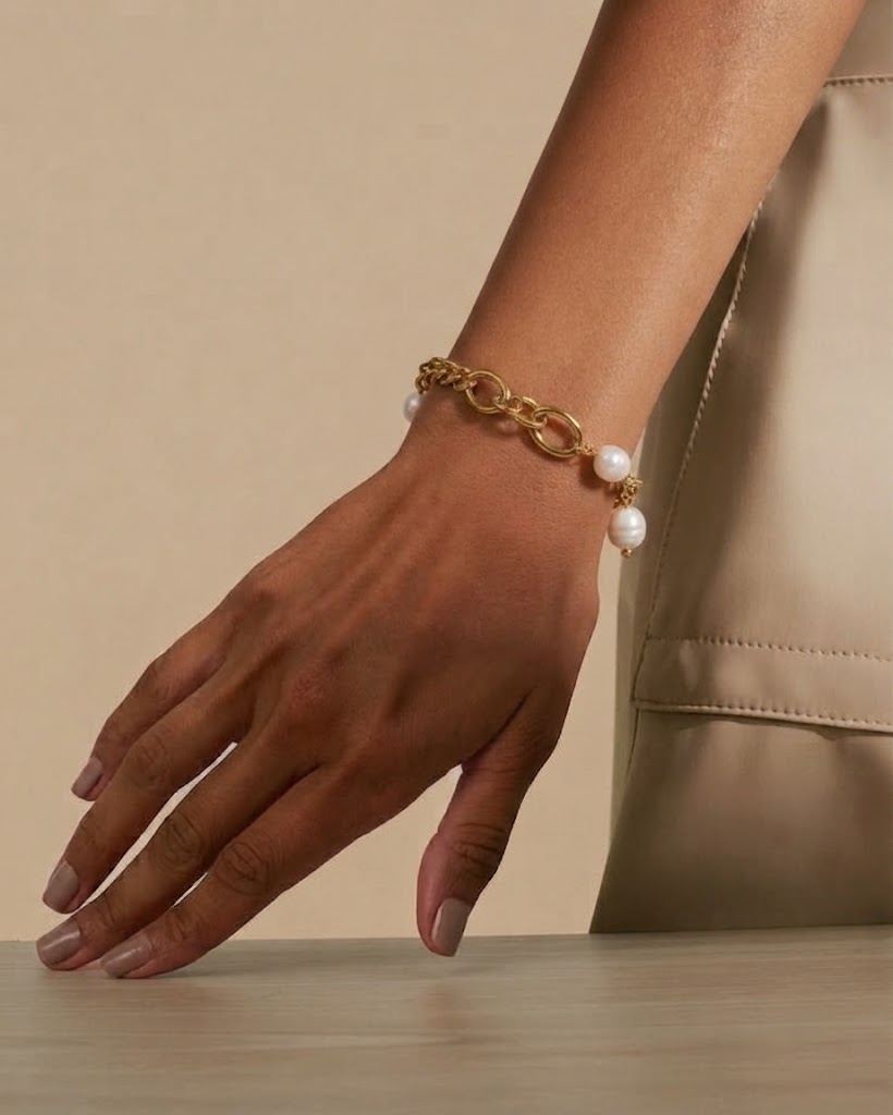 Pulseira Pérolas de Corrente