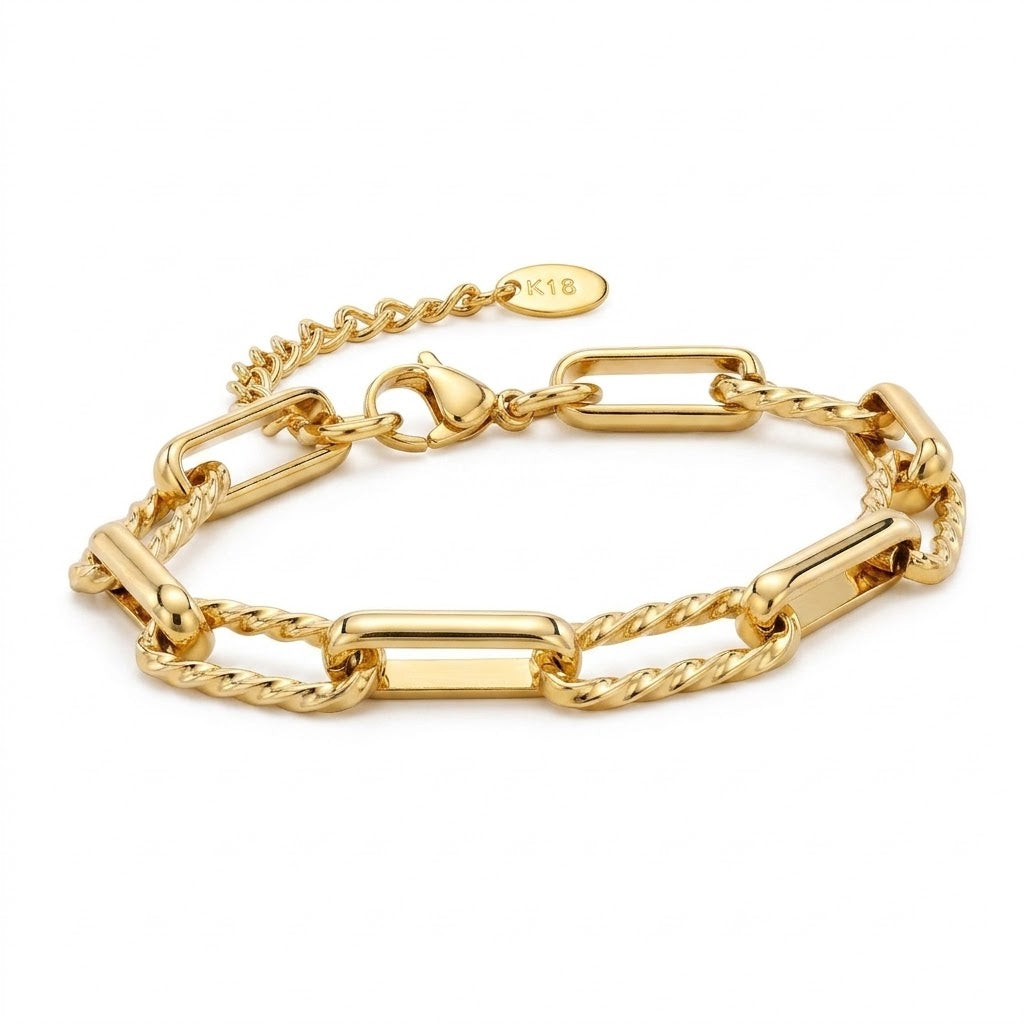 Pulseira De Corrente Robusta Dourada
